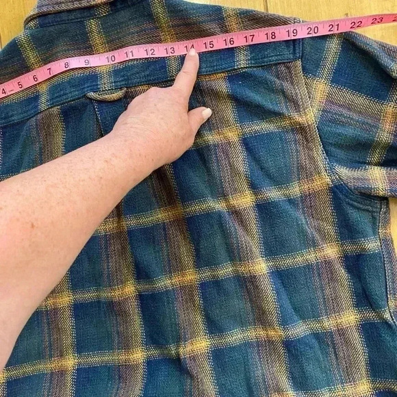 Orvis Men’s Heavyweight Shacket Cotton Plaid Blue Tan XXL - Picture 11 of 12